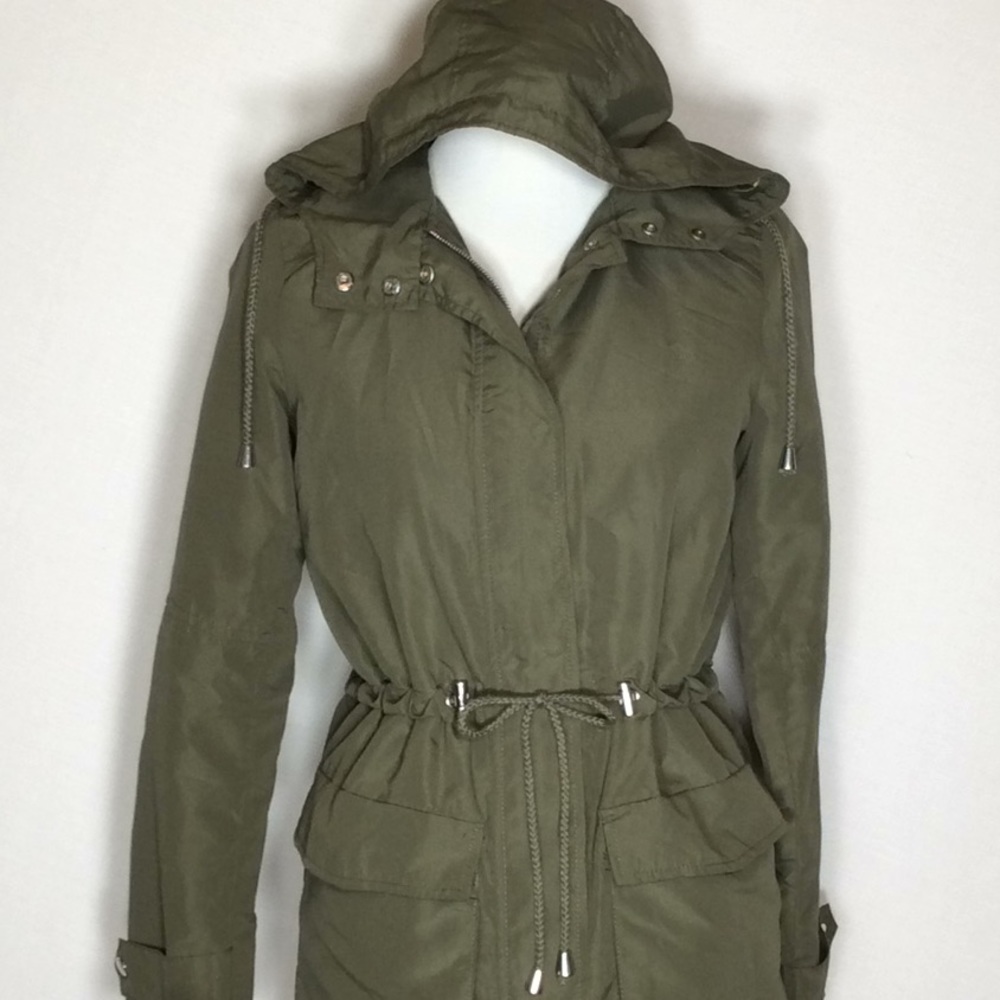 Lightweight Fully Lined Army Green Jacket W/Hood - image 5